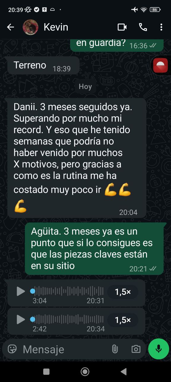 Captura del testimonio de Kevin